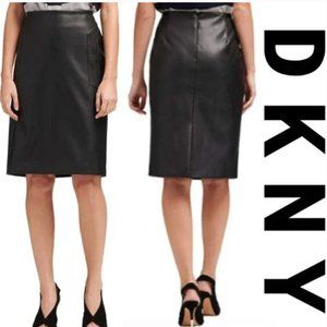 DKNY Faux Leather Skirt